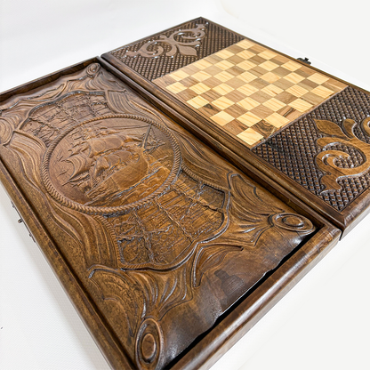 Grand Gift Store MTGEMI مجموعة طاولة مصنوعة يدويًا من الجوز ٥٠×٥٠ سم