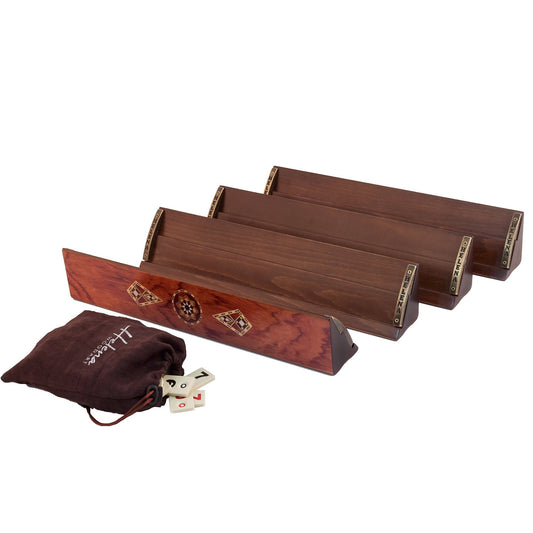 مجموعة لعبة رامي كوب الخشبية المستقيمة المطعمة بالفسيفساء، خشب الورد الفاخر، تجربة لعب عائلية ممتعة