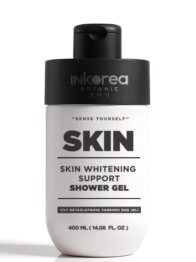 Inkorea Skin Brightening Shower Gel 400ml - Natural Glow & Radiance - جل استحمام إنكوريا سكين لتفتيح البشرة 400 مل لتوهج طبيعي ونضارة