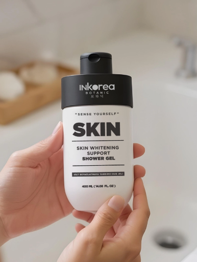 Inkorea Skin Brightening Shower Gel 400ml - Natural Glow & Radiance - جل استحمام إنكوريا سكين لتفتيح البشرة 400 مل لتوهج طبيعي ونضارة