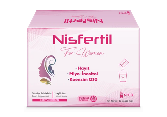 Nisfertil Female Fertility Support - Myo-Inositol, Chasteberry & CoQ10 - 30 Sachets - مكمل نيسفيرتيل لدعم الخصوبة وتنظيم الهرمونات للسيدات