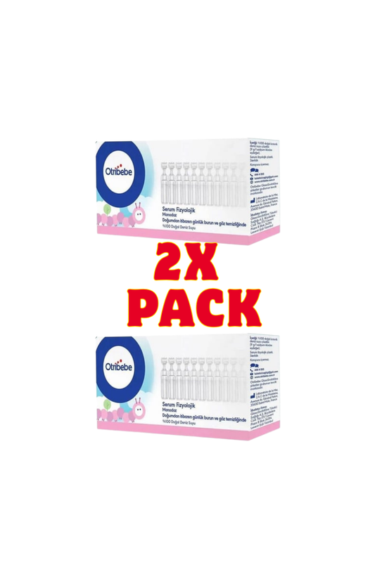 Otribaby Saline Solution (2 Packs x 20 Vials) - أوتري بيبي محلول ملحي لتعقيم أنف الرضع