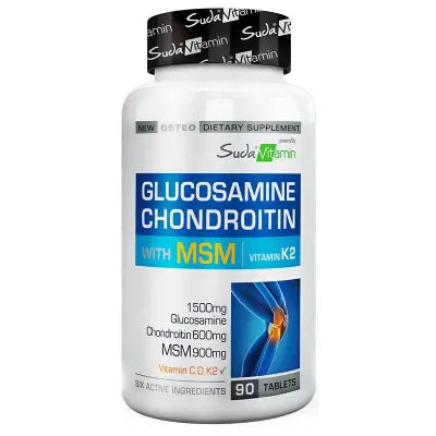 Suda Vitamin Glucosamine Chondroitin MSM | دعم المفاصل والأوتار وتخفيف آلام الركبة (90 قرص) - تركيز عالي
