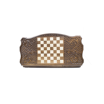 Grand Gift Store ASLTAV60 طاولة زهر كبيرة من خشب الجوز موديل الأسد