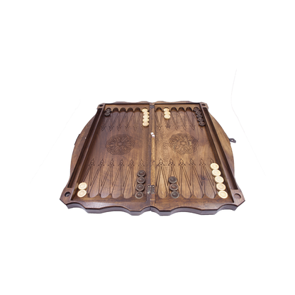 Grand Gift Store ASLTAV60 طاولة زهر كبيرة من خشب الجوز موديل الأسد