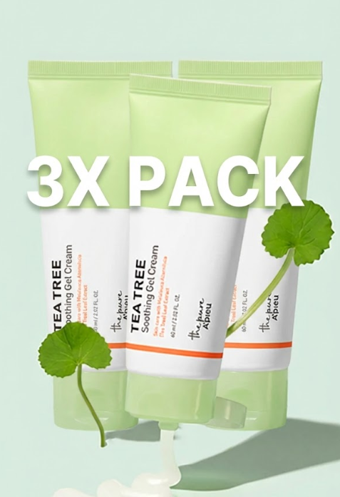 Missha Tea Tree Soothing Gel Cream (3x Pack) - كريم جل شجرة الشاي المهدئ للبشرة الدهنية 3 عبوات